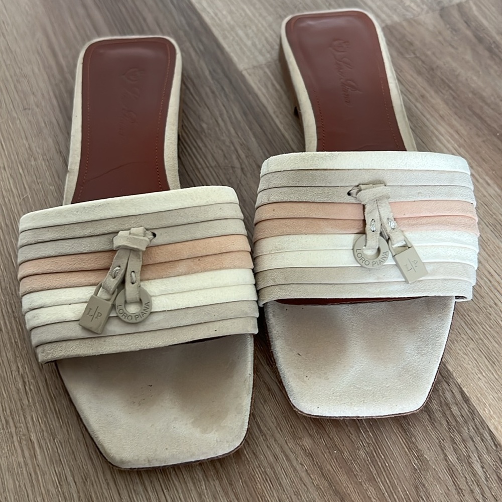 Loro Piana Charms Pleated Slide Sandal (Women) (IT35) - Picture 9 of 10
